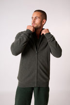 Gilet Zippé Col Montant - Cody - Kaki Chiné