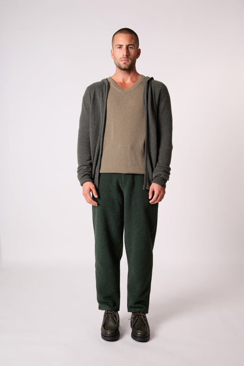 Gilet Zippé Capuche - Eldo - Kaki Chiné