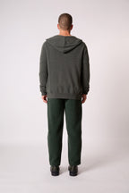 Zipped Hooded Cardigan - Eldo - Khaki Marl