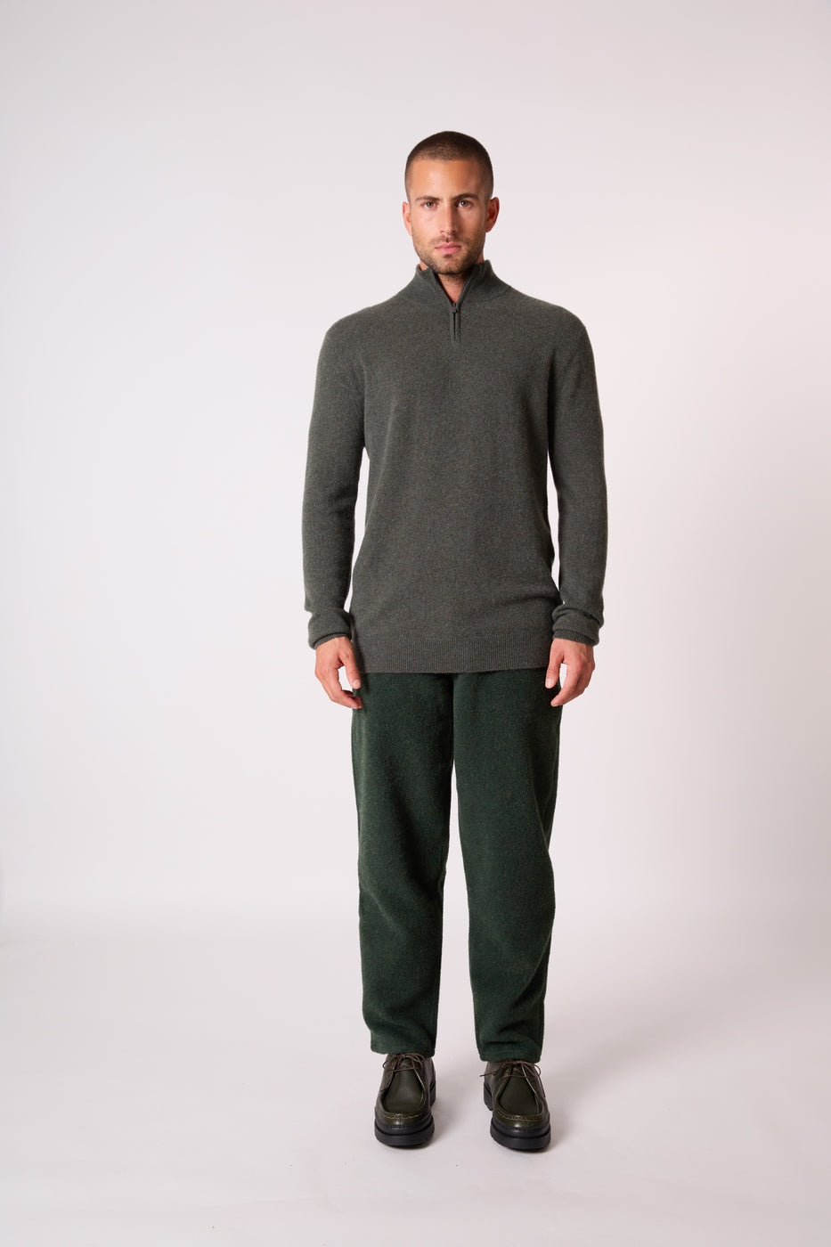 Trucker Jumper - Greg - Khaki Marl
