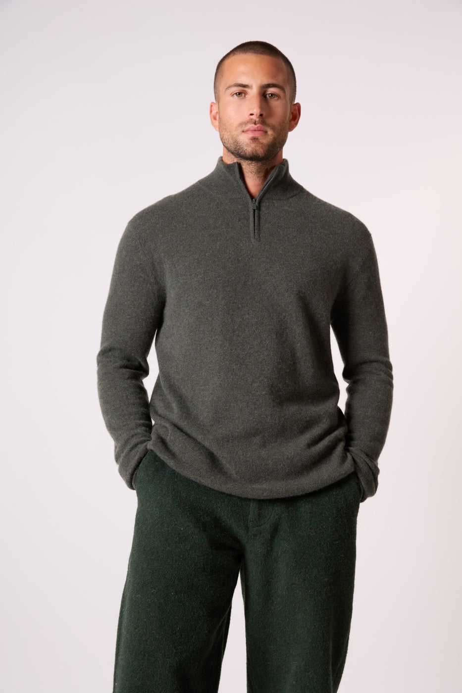 Trucker Jumper - Greg - Khaki Marl