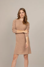 Robe Col Rond - Lola - Camel Chiné