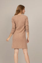 Robe Col Rond - Lola - Camel Chiné
