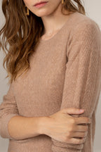 Robe Col Rond - Lola - Camel Chiné