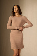 Robe Col Rond - Lola - Camel Chiné