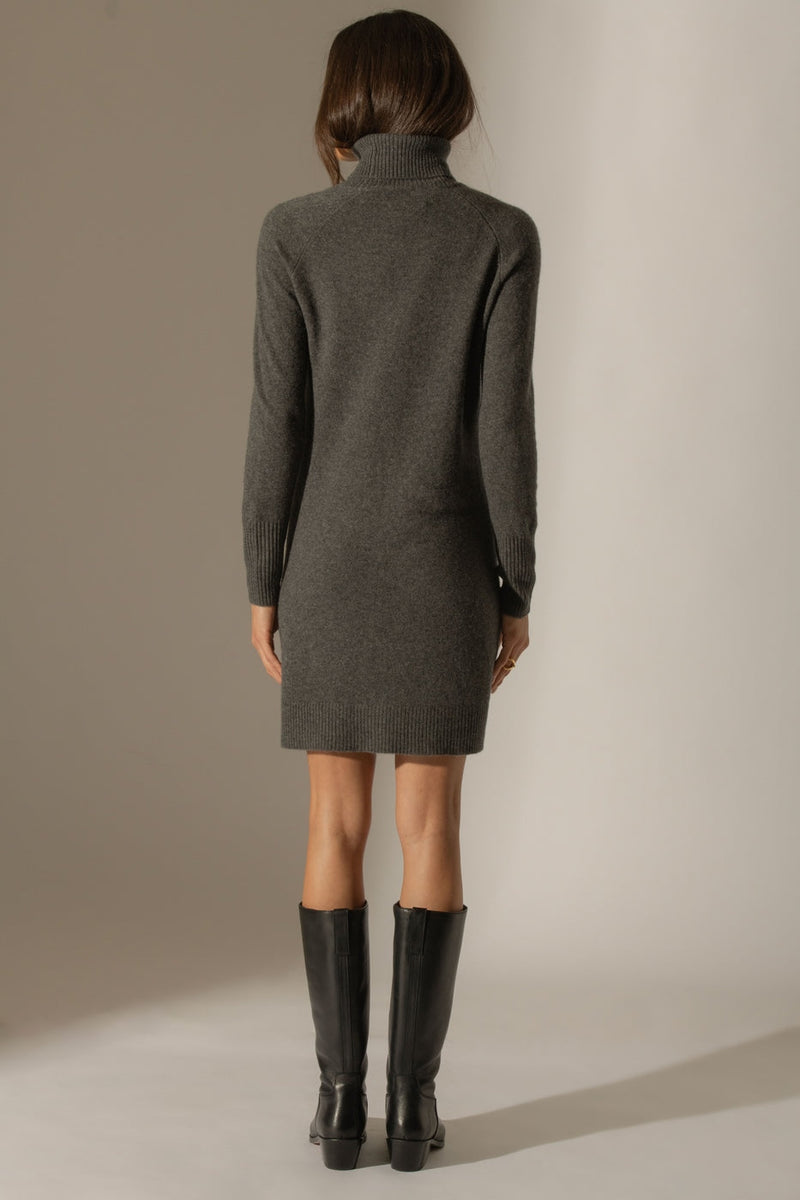 Vestido de cuello alto - Amanda - Charcoal Heather