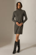 Vestido Cuello Vuelto - Amanda - Antracita Jaspeado