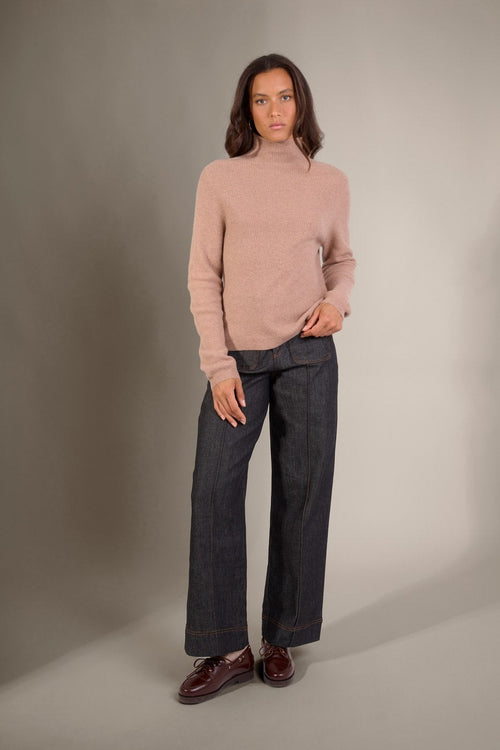 Pull Col Montant - Ruby - Camel Chiné