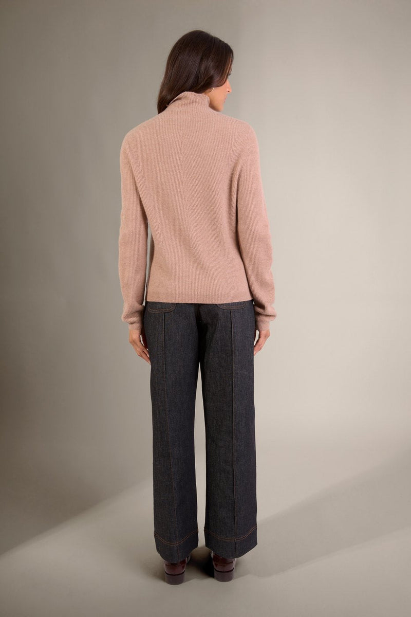 Pull Col Montant - Ruby - Camel Chiné