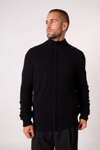 Chaleco con Cremallera Cuello Camionero 4 Hilos - Leo - Negro