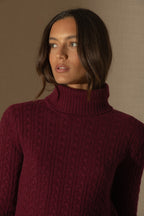 Pull Col Roulé 4 Fils - Amelia - Bordeaux