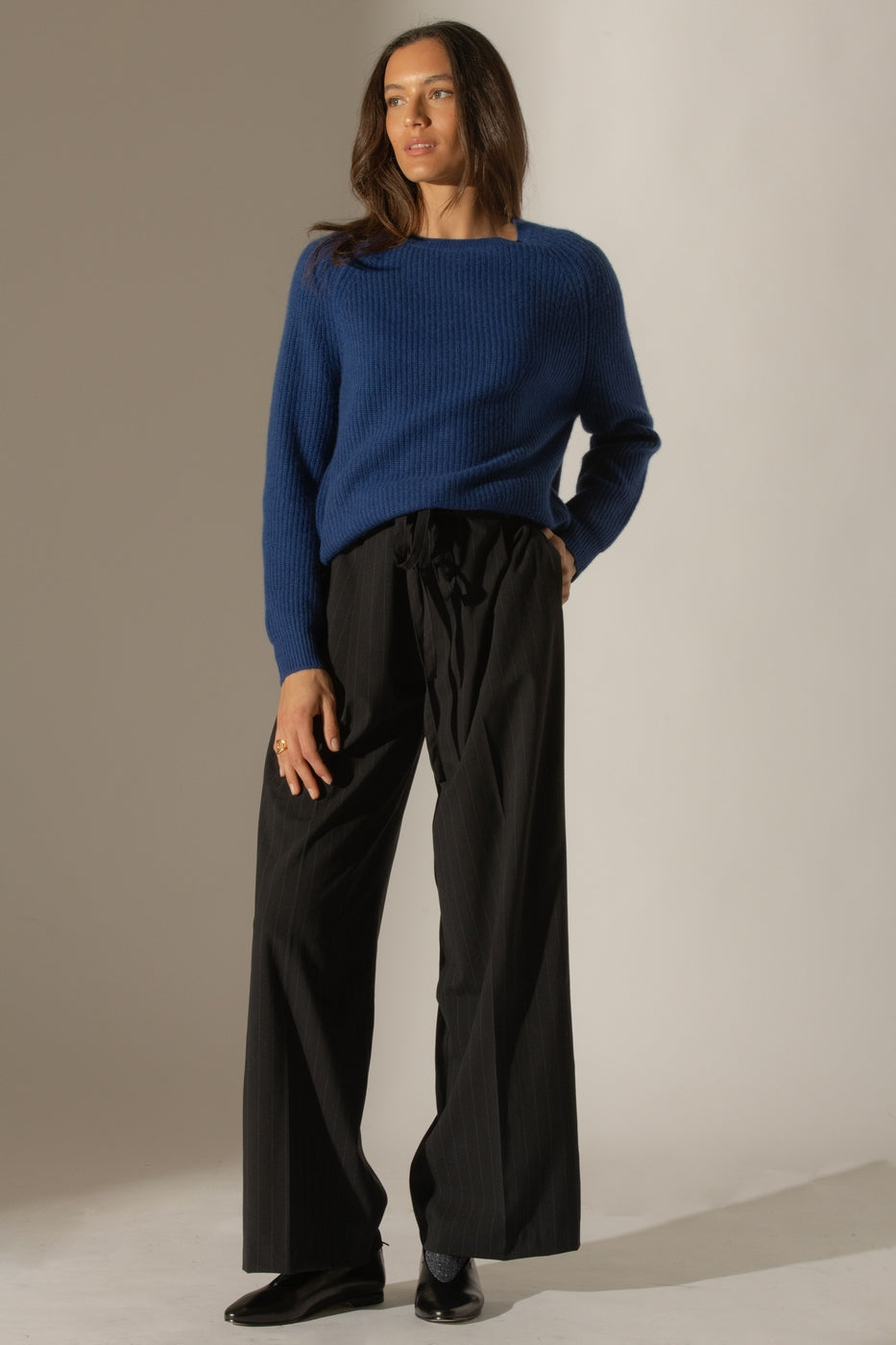 Pull Col Rond 4 Fils - Oceane - Outremer
