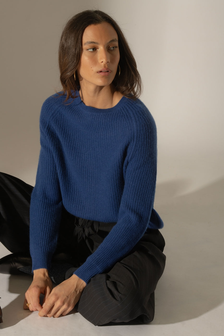 Pull Col Rond 4 Fils - Oceane - Outremer