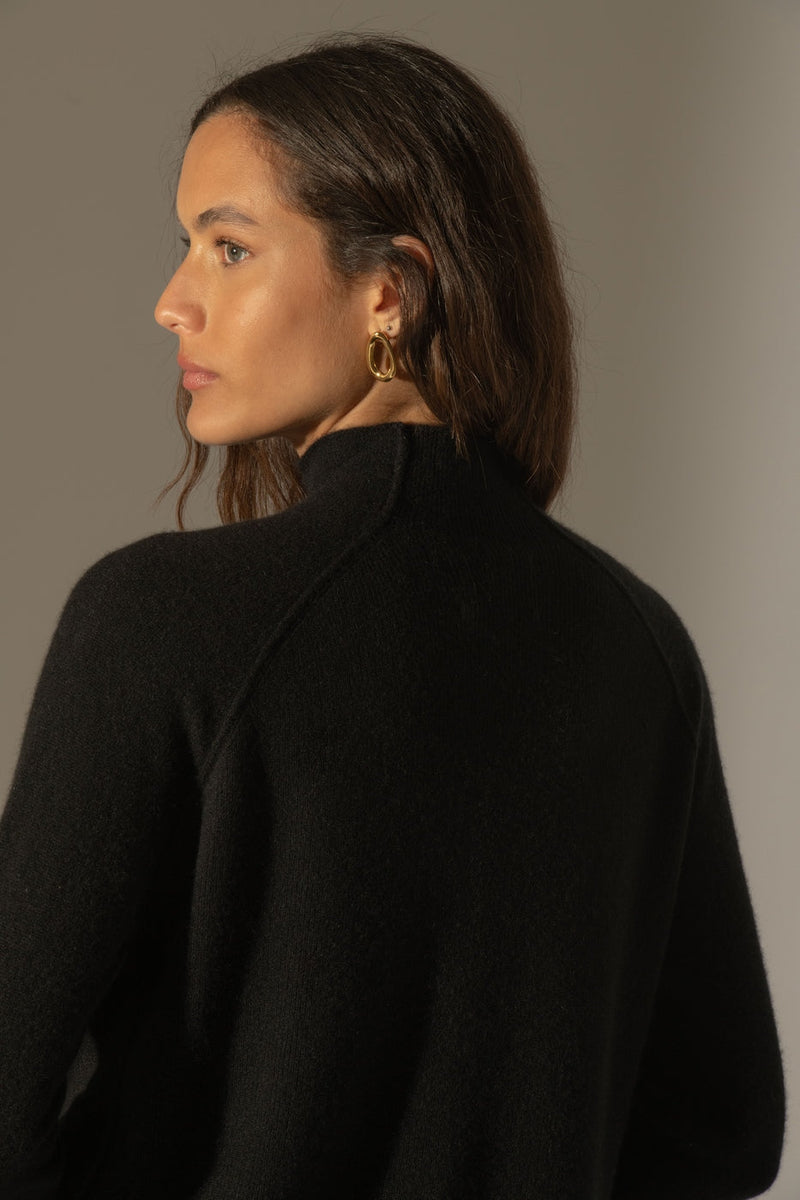 High Neck Sweater - Mollayra - Black