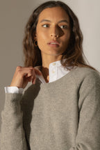 Jersey Cuello Redondo 4 Hilos - Lila - Nube Jaspeada