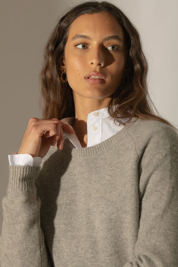 Jersey Cuello Redondo 4 Hilos - Lila - Nube Jaspeada