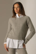 Jersey Cuello Redondo 4 Hilos - Lila - Nube Jaspeada
