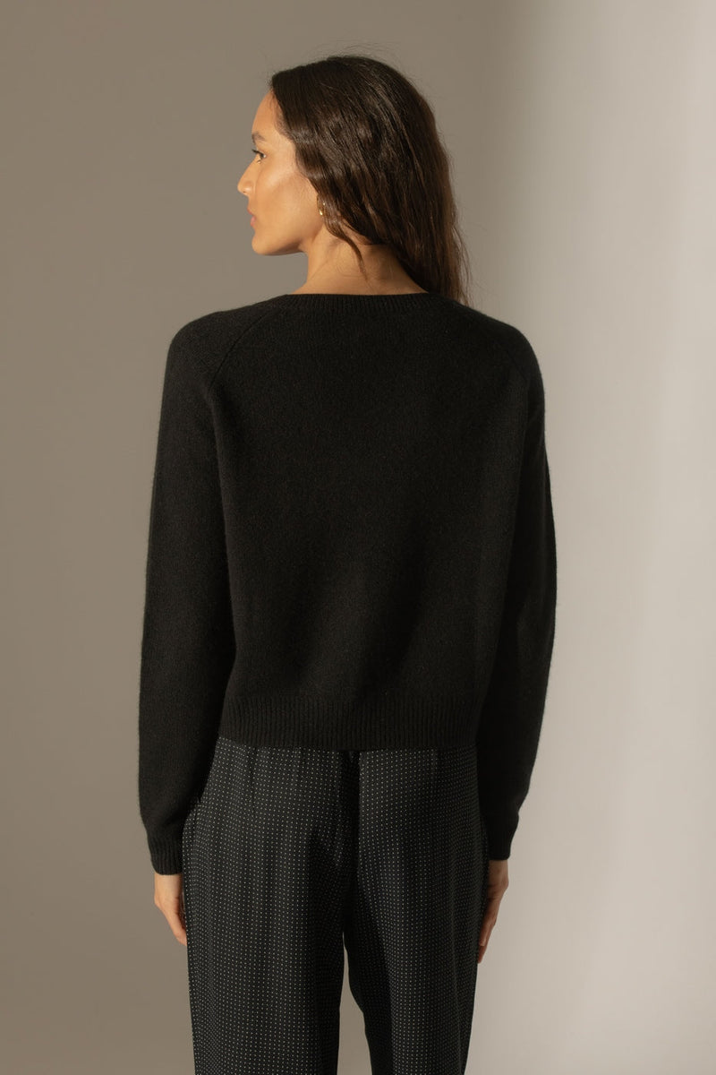 Jersey 4 Hilos Cuello Redondo - Lila - Negro