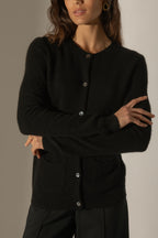 Cardigan Col Rond 4Fils Alya - Noir