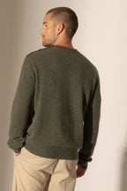Pull Col Rond Marin Gabriel - Kaki Chiné