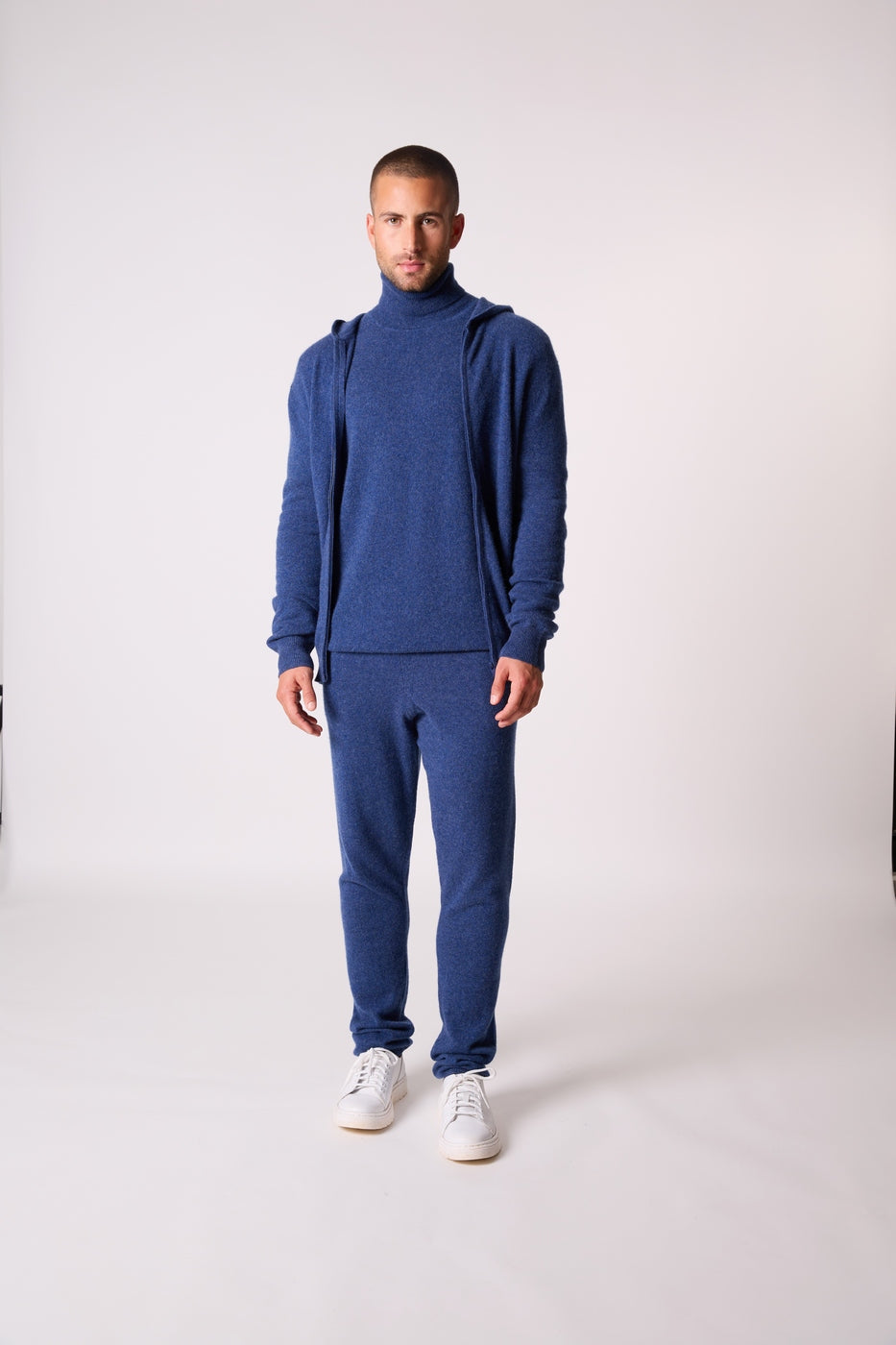 Gilet Zippé Capuche Eldo - Océan Chiné