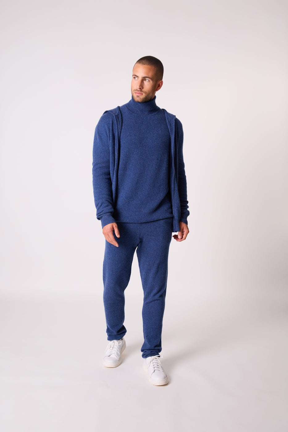 Gilet Zippé Capuche Eldo - Océan Chiné