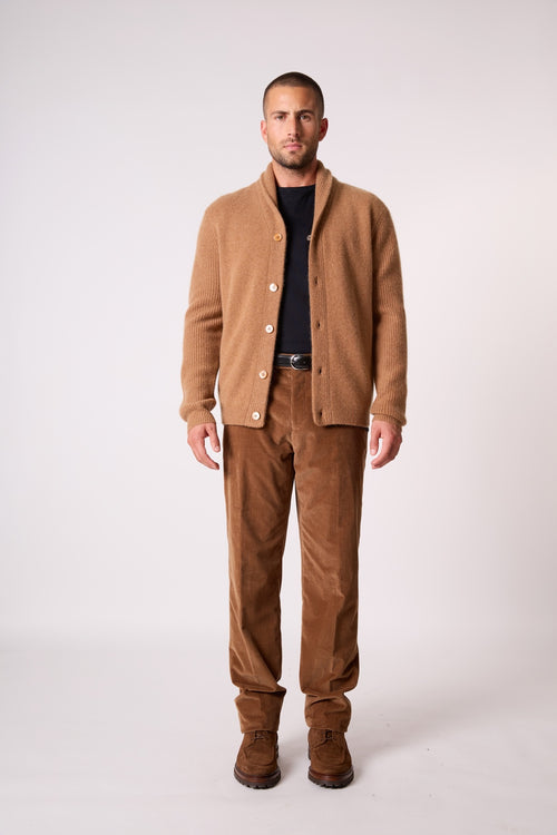 Veste Boutonnée Col Châle 4 Fils - Gilmour - Noisette