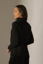 Pull Col Roulé 4 Fils - Albany - Noir