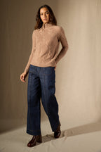 Pull Col Montant 6 Fils - Aspen - Camel Chiné