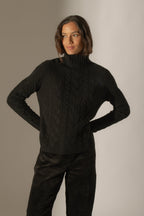 Jersey Cuello Alto 6 Hilos - Mairead - Negro