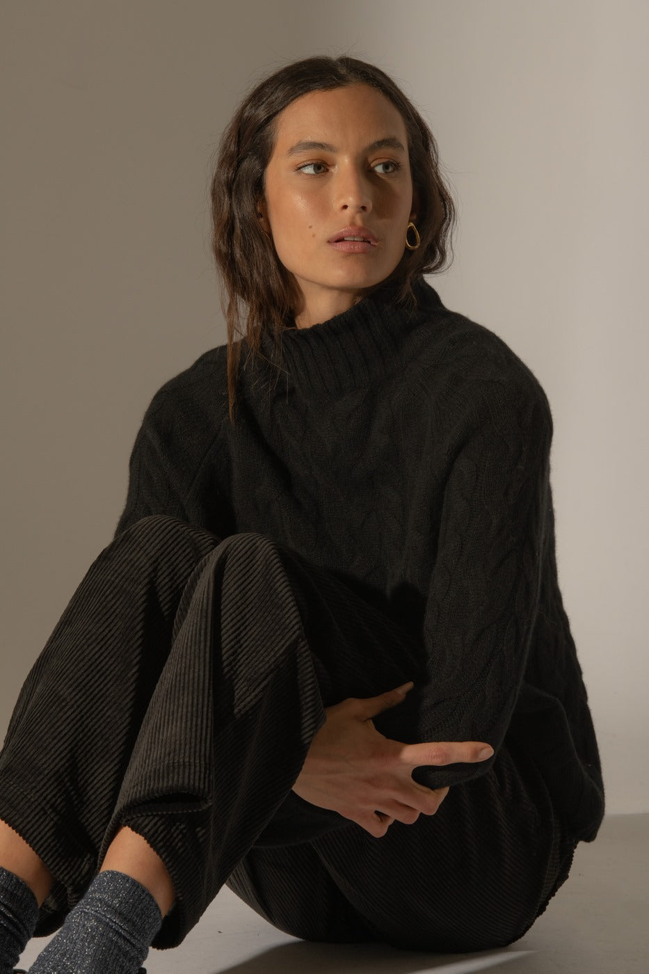 Jersey Cuello Alto 6 Hilos - Mairead - Negro