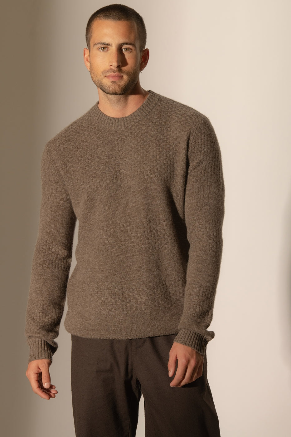 Jersey Cuello Redondo 4 Hilos - Aidan - Taupe Chiné