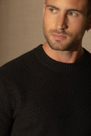 Pull Col Rond 4 Fils - Aidan - Noir