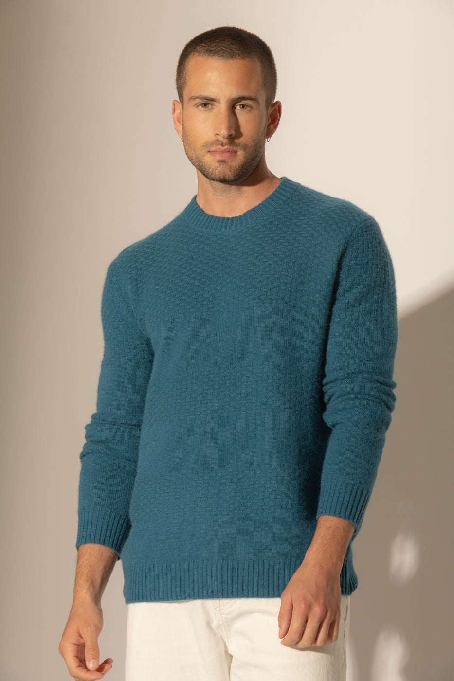 Pull Col Rond 4 Fils Aidan - Paon