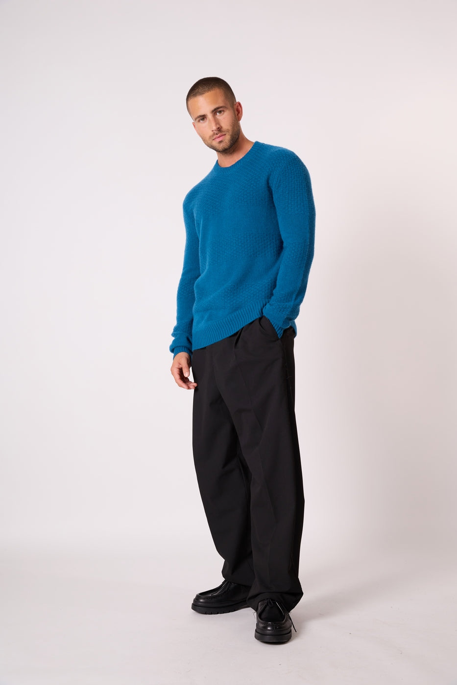 Pull Col Rond 4 Fils Aidan - Paon