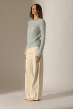 Pull Col Rond - Opame - Bleu Clair Chiné