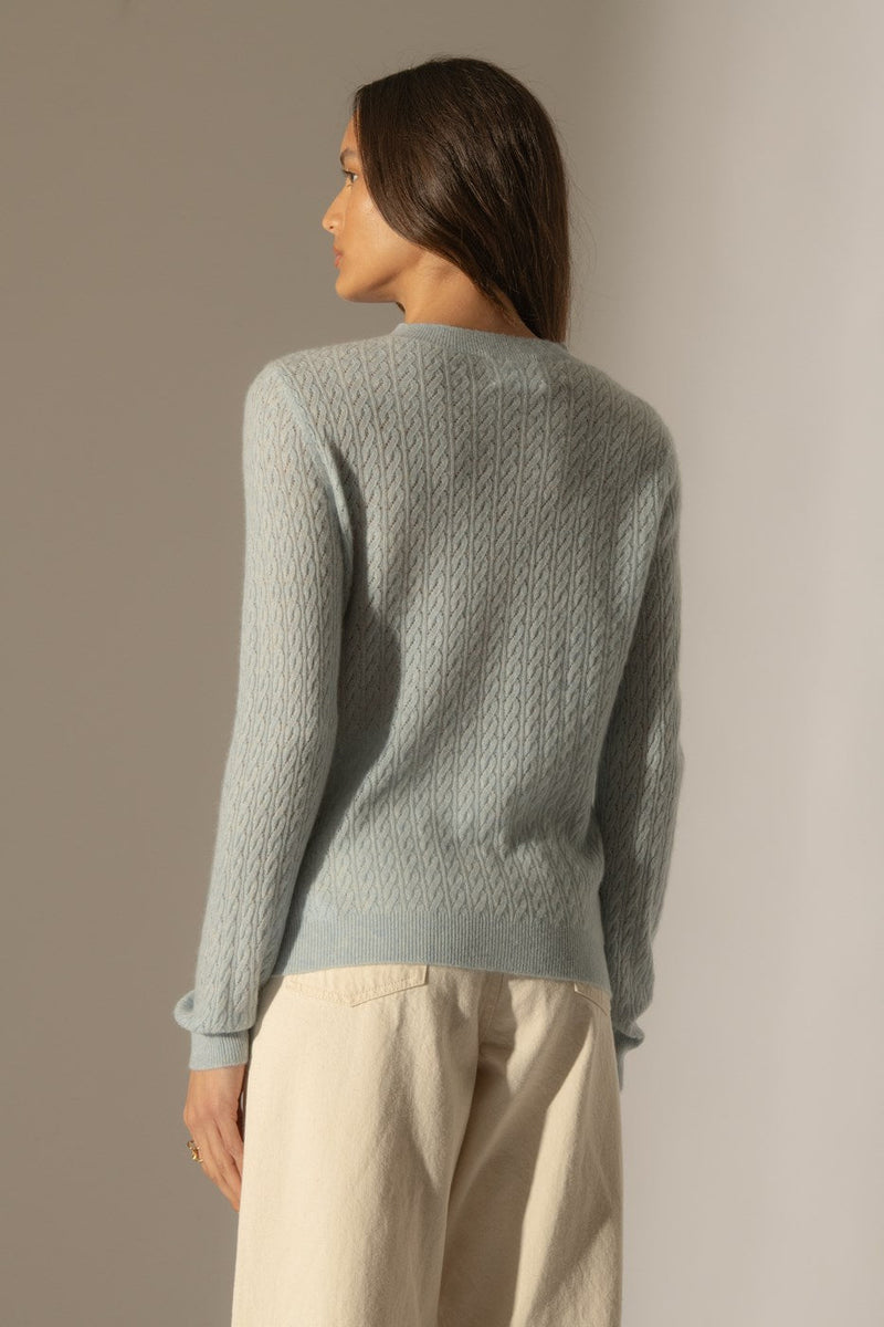 Jersey de Cuello Redondo - Opame - Azul Claro Jaspeado