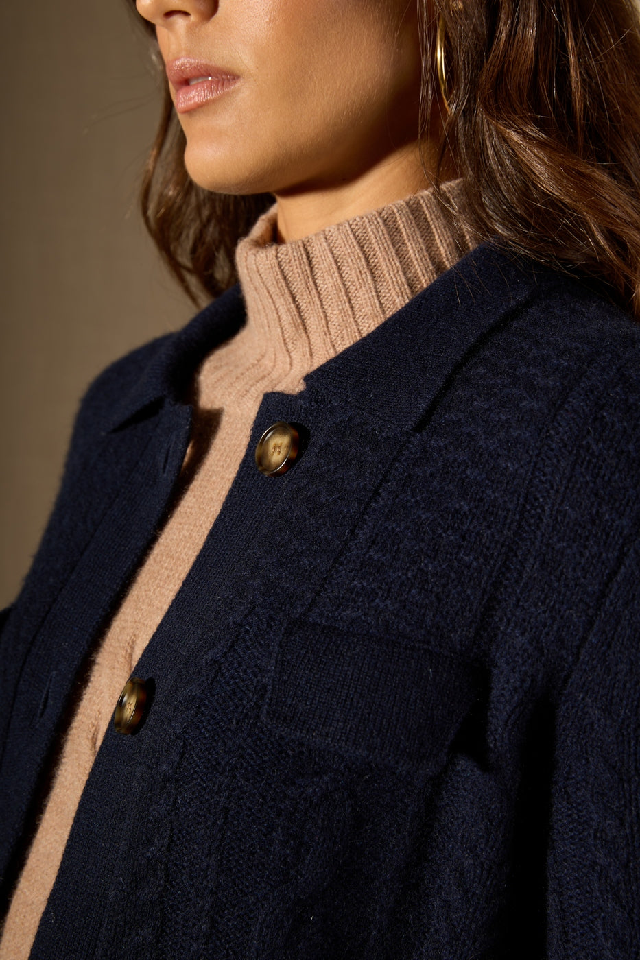 Veste Boutonnée Col Chemise 6 Fils Friume - Marine
