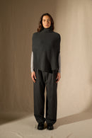 Cape Col Montant 6 Fils - Gache - Carbone Chiné