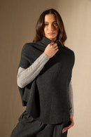 Cape Col Montant 6 Fils - Gache - Carbone Chiné