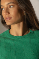 Pull Col Rond 4 Fils - Corva - Menthe