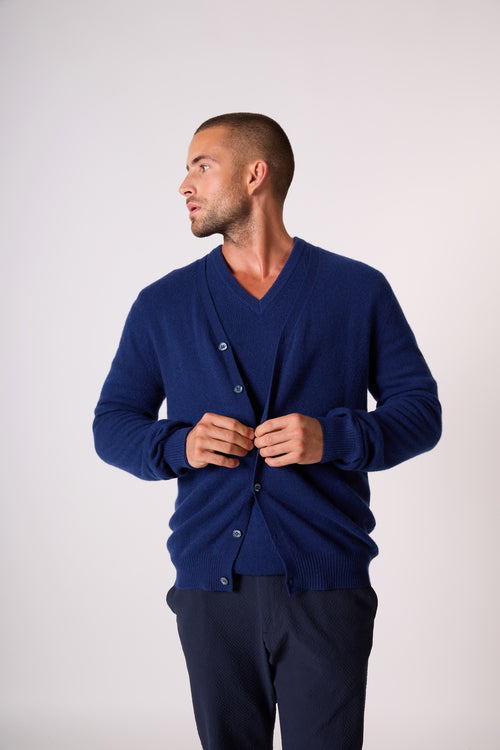 Cardigan Col V - Errol - Minuit