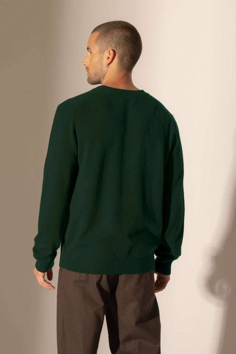 Cardigan Col V - Errol - Cyprès