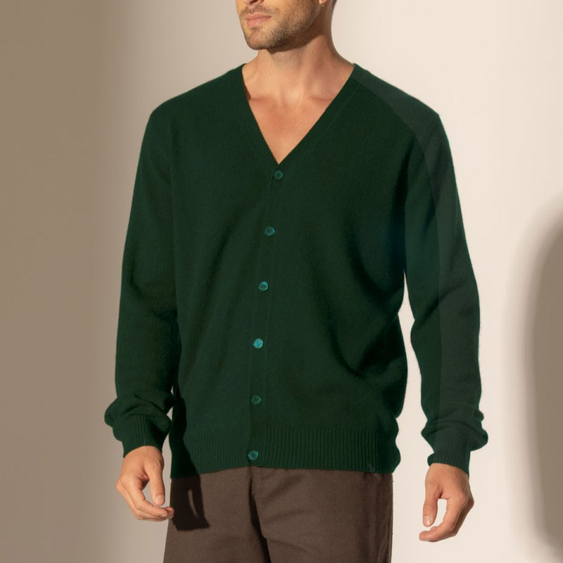Cardigan Col V - Errol - Cyprès