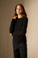Pull Col Rond - 100% Cachemire 4 Fils - Noir - Femme