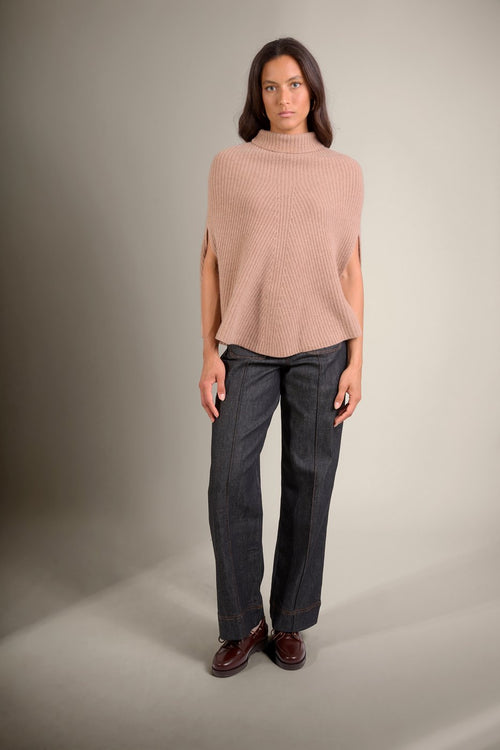 Cape Col Montant 6 Fils - Gache - Camel Chiné