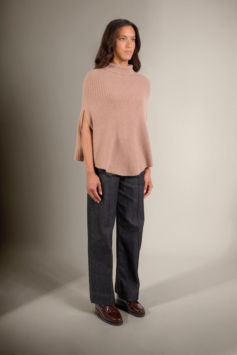 Cape Col Montant 6 Fils - Gache - Camel Chiné