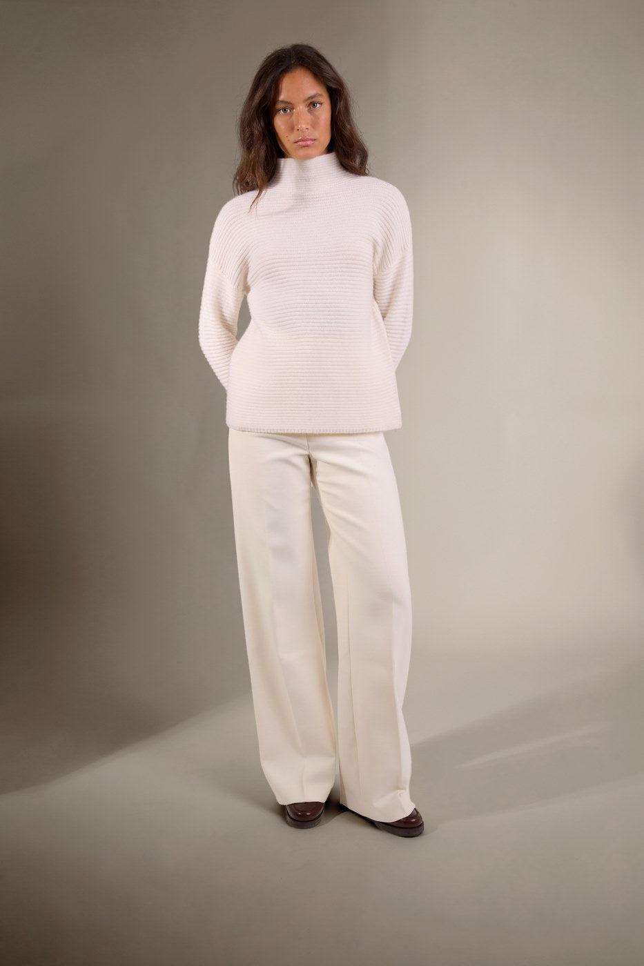 Pull Col Montant 6 Fils Mairos - Neige