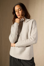 Pull Col Montant 6 Fils Mairos - Glacier Chiné