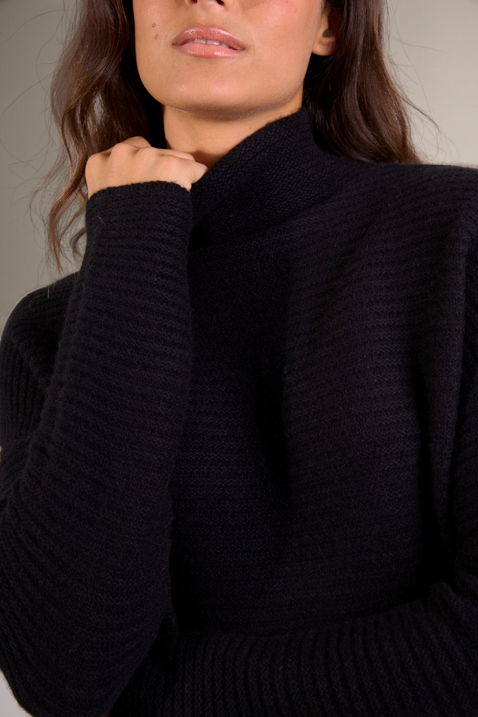 Pull Col Montant 6 Fils Mairos - Noir